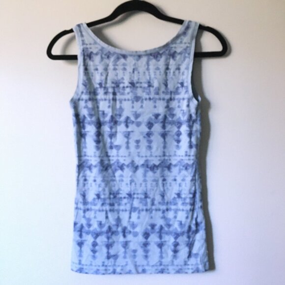 Blue Stretchy Jersey Abstract Tie Dye Tank Top - Picture 2 of 14